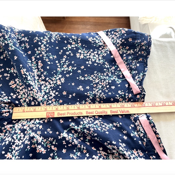 PAPINELLE Cotton/Silk Long Sleeve Pajama Set in Navy Cherry Blossom Print - M - Picture 14 of 15